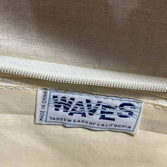 Waves Straw Wicker Purse Envelope Clutch Bag Brown Orange Vintage 70s 80s Lined - Picture 8 of 10